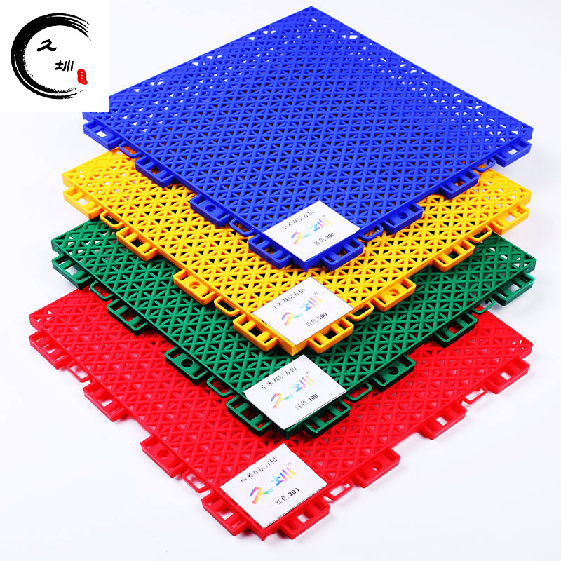 綠色籃球場室外懸浮拼裝地板羽毛球場地膠幼兒園防滑地面塑料地墊